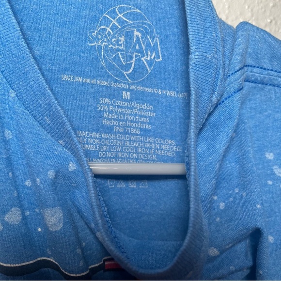 Space Jam Tune Squad Taz T-Shirt M Blue Looney Tunes Basketball Warner Bros - Picture 3 of 4